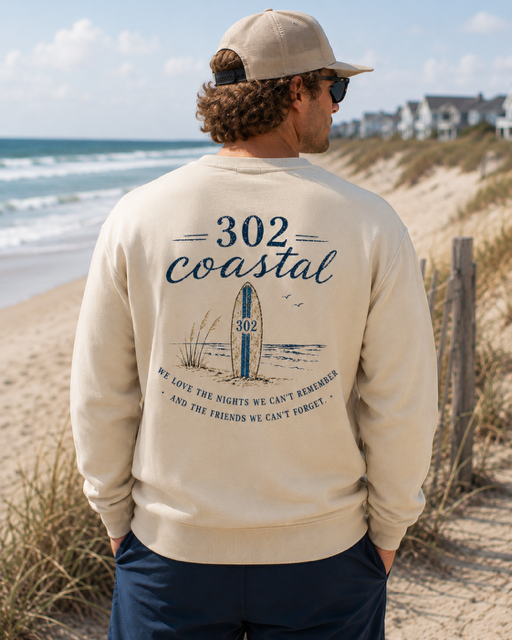 Crew Neck sweatshirt with 302 Surfboard