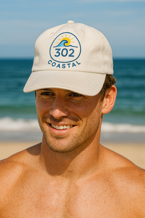 Hat - 302 Coastal - Cream with snapback closure
