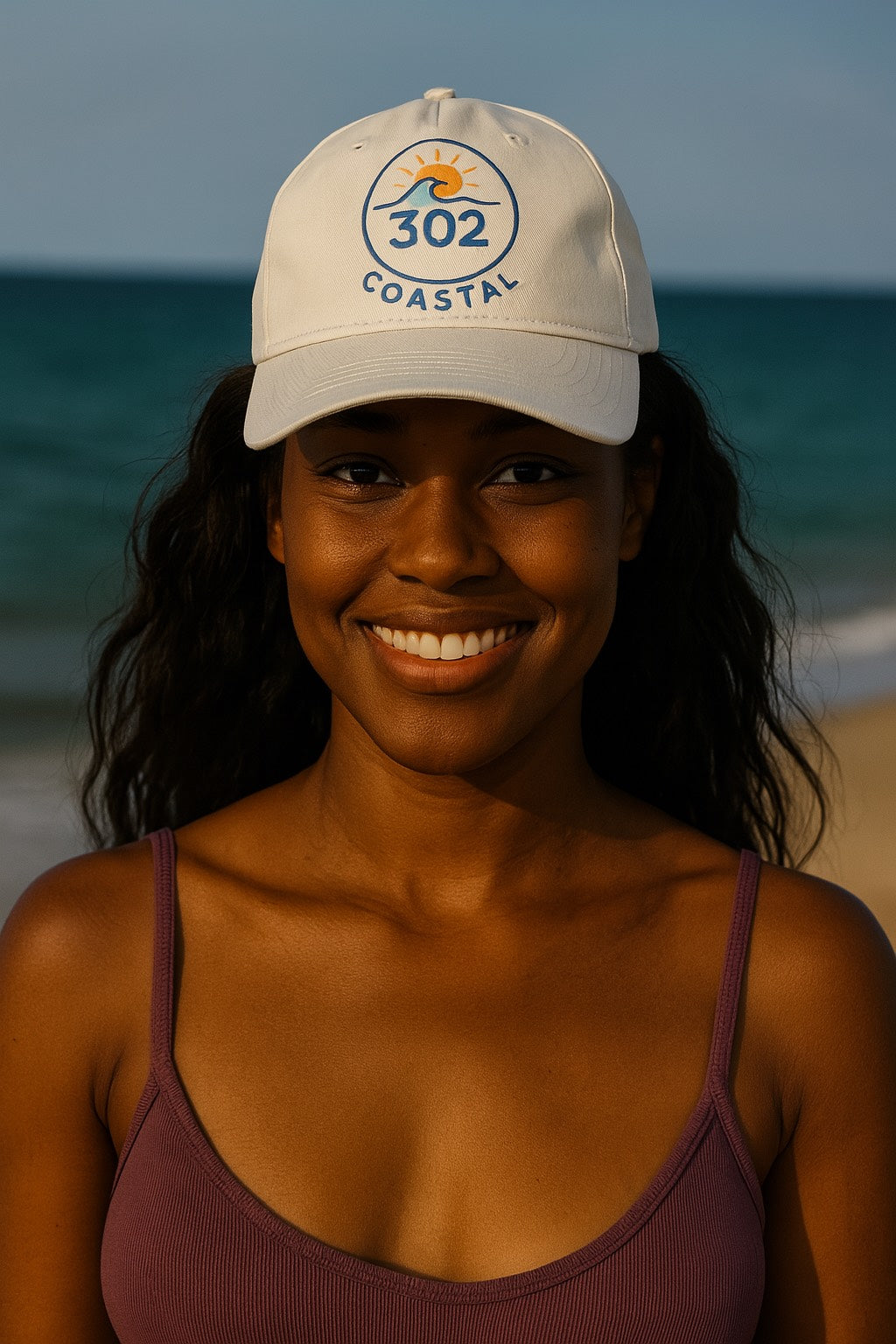 Hat - 302 Coastal White with snapback closure