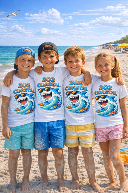 Child Size Short Sleeve T-shirt with Shark