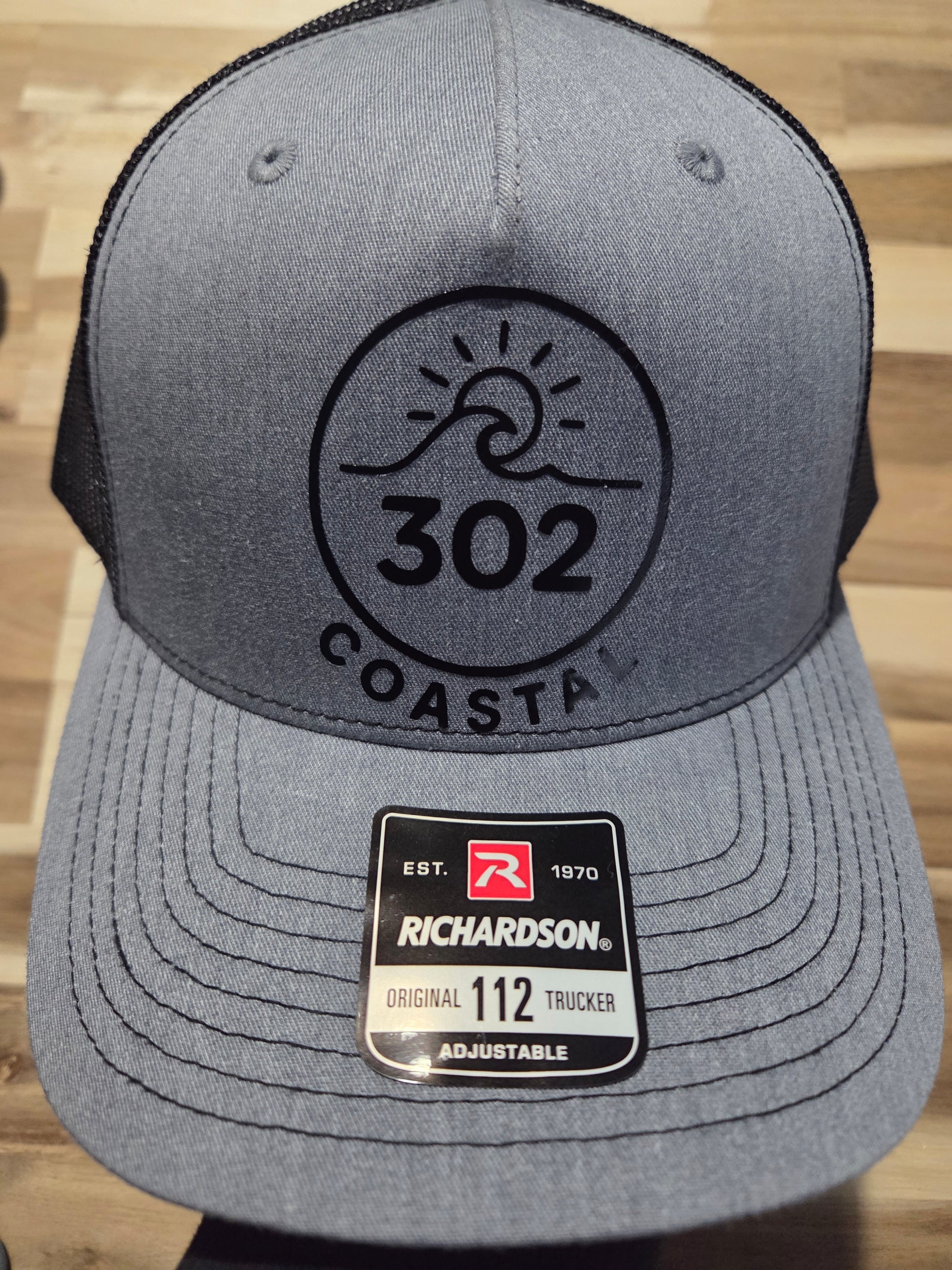 Hat - 302 Coastal Grey and Black with snapback closure